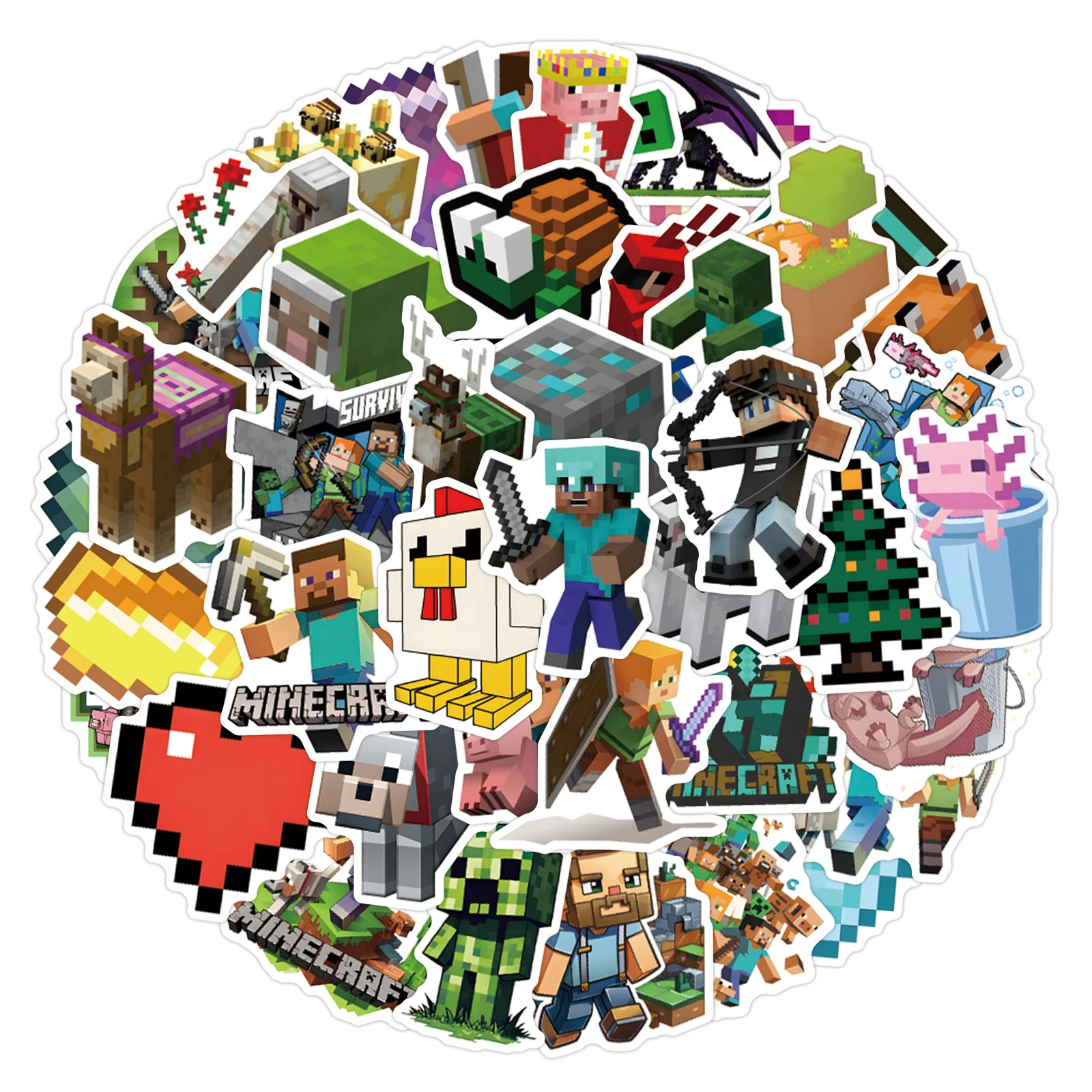 55 наклейки Minecraft граффити для самоката, ноутбука, игры