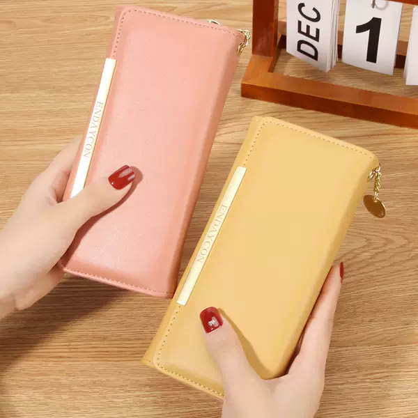 New Women's Wallet Korean Style Long Solid Color 80% off Multi-Card Slot Clutch Solid Color Coin Purse Factory