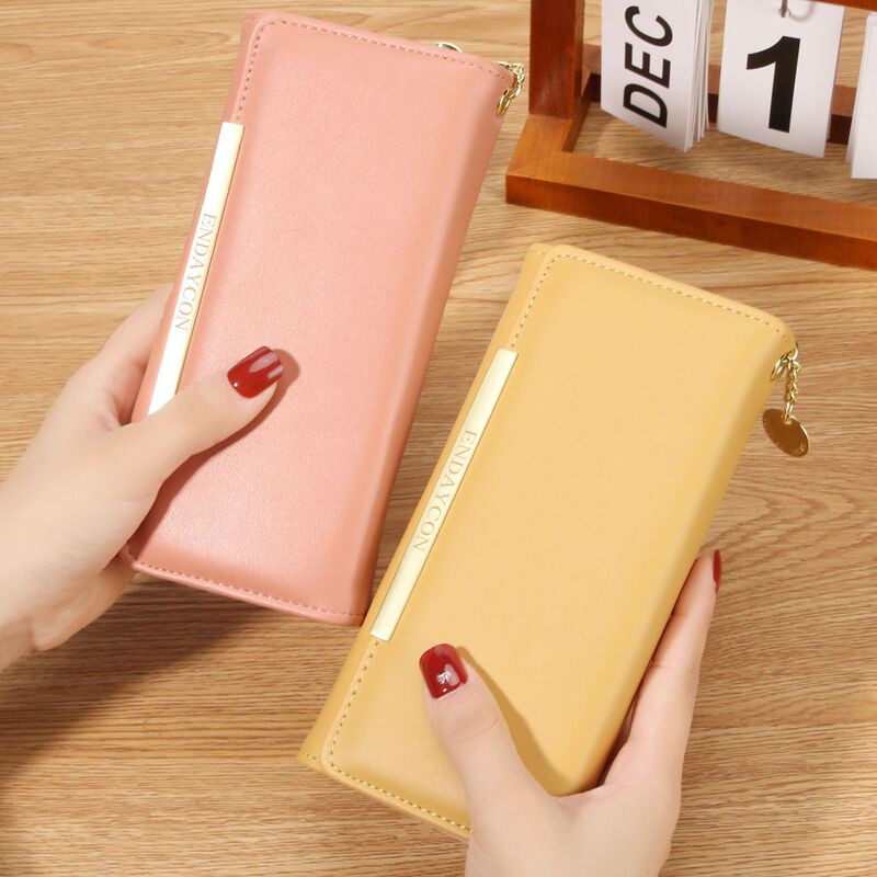 New Women's Wallet Korean Style Long Solid Color 80% off Multi-Card Slot Clutch Solid Color Coin Purse Factory