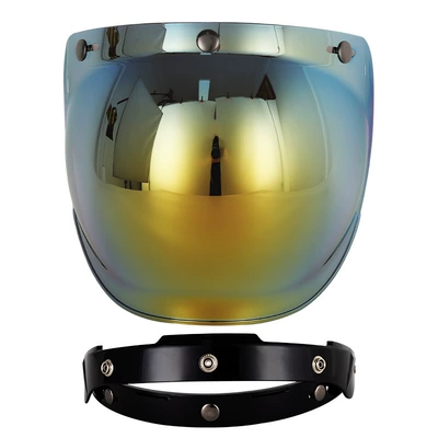 Motorcycle Safety Supplies | Mirror - gold-plated-sheet-with-black-bracket