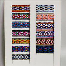 新款2.5CM菱形织带方形跳线民族风装饰织带3CM国风汉服提花织带