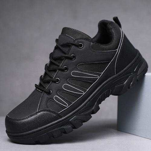 Outdoor hiking shoes for men, large size, all-season, thick soles, wear-resistant, labor protection, fashionable trend, casual breathable shoes