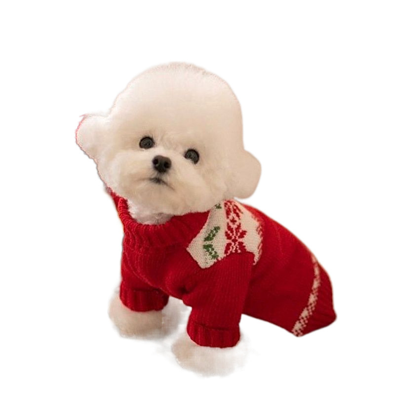 크리스마스 개 니트 스웨터 VIP 슈나우저 테디 비숑 포메라니안 작은 개 애완 동물 고양이 가을 옷