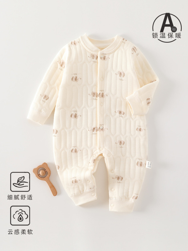 婴儿衣服宝宝三层保暖家居外出连体衣安阳童装一件批发哈衣爬服|undefined