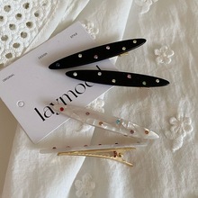 韩系小众设计感彩色点钻醋酸发夹女侧边刘海夹鸭嘴夹发卡夹子头饰