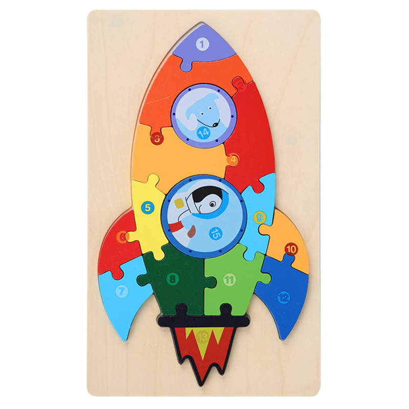 Juguetes de puzzle de madera de hebilla para niños pequeños Juguetes de bloque de bloques de construcción de bebés Juguetes de puzzle cognitivo de forma emparejada