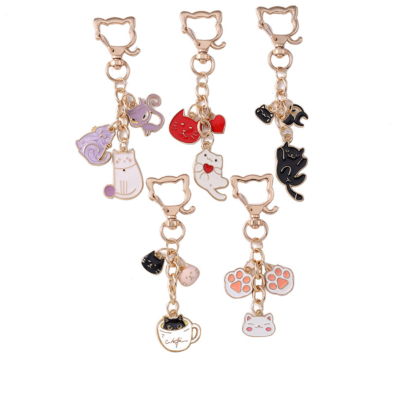 12g Weight Spring Ring Trigger Clasp Closure Clasp Closure Type Bag Pendant, Keychain Classification 1 Piece Quantity Daily, Street Occasion Alloy Material Paw Print, Cat Pattern Women's Gender Cute, Modern Style Style 1 Piece Cute Modern Style Paw Print Cat Alloy Women's Spring Ring Trigger Clasp Closure Bag Pendant Keychain 21