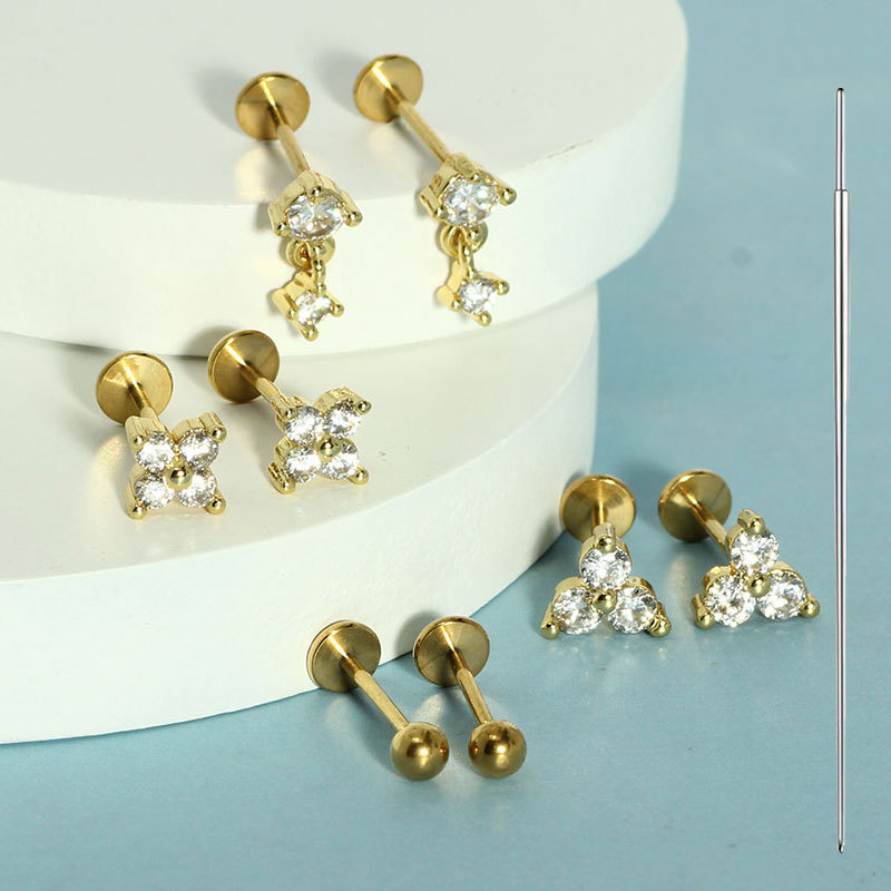 Pointed titanium steel lip stud product view