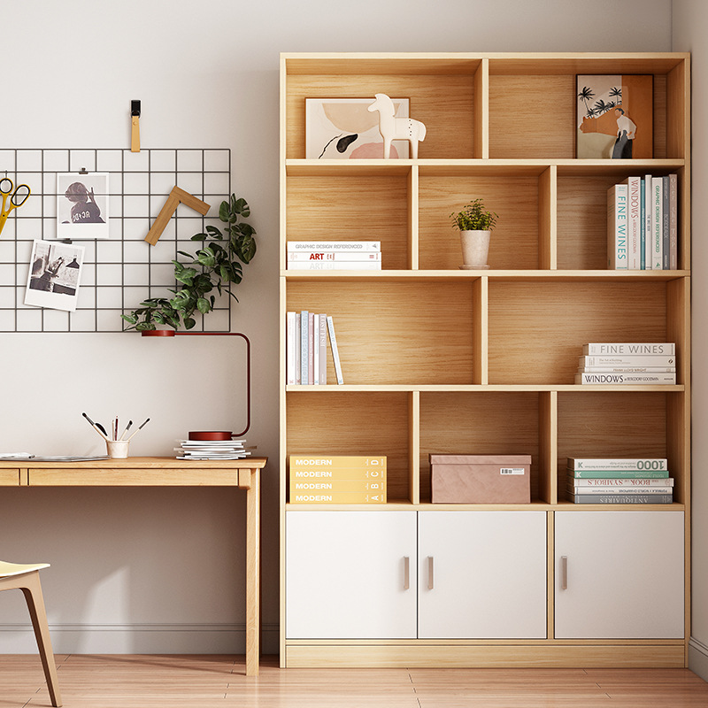 書櫃書架置物架家用格子櫃落地簡易客廳隔斷儲物柜子圖書館展示架