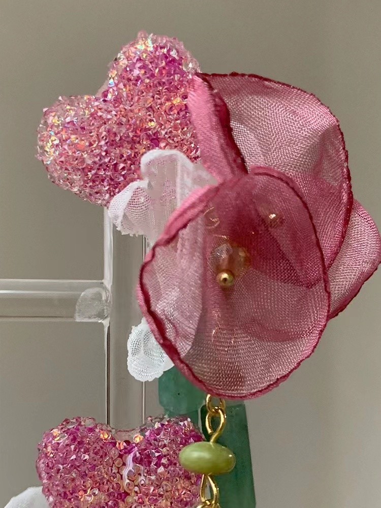 Earrings Classification Wholesale Jewelry 1 Pair Fairy Style Flower Mixed Materials Earrings