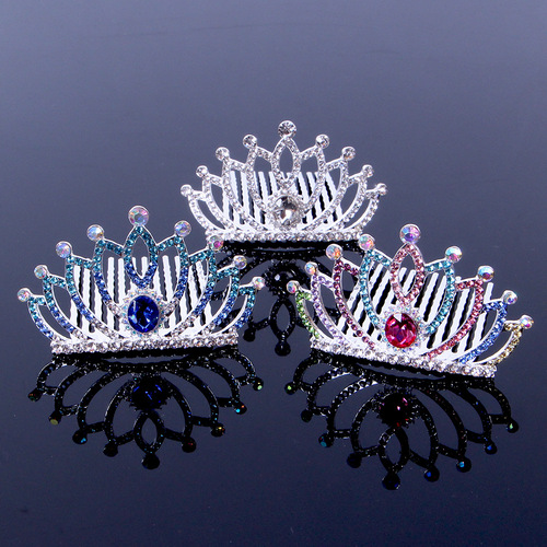 Children's Lovely Carnival Crown for Kids, Princess Birthday Party Accessory, Bridal Gift with Water Diamond Crown Hairpin