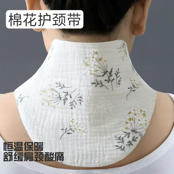 Pure Cotton Double-Layer Gauze Neck Warmer for Men and Women, Suitable for Air-Conditioned Rooms, Postpartum Cold Protection Neck Wrap, Small Neck Scarf