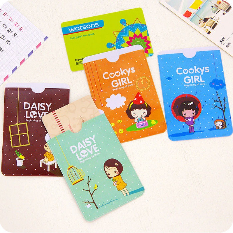 Ferrule lovely biscuit girl Korean Edition Cartoon Bus Access control Bank cards Card package Clip Certificates A meal Ferrule