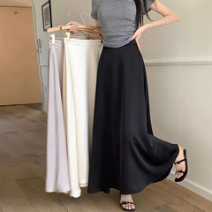 フランス式の酢酸サテンの尾のスカートの女性の夏の新型のハイウエストは股を遮って痩せています。