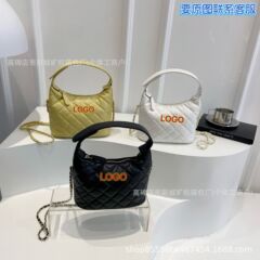 香风新款手提饭盒包时尚菱格鱼子酱纹单间斜挎包时尚百搭香风女包