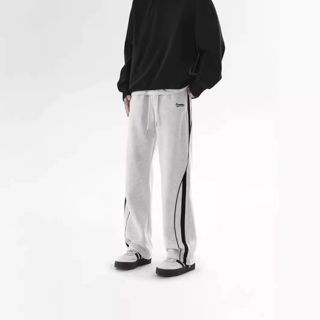 Молодежный прилив корейские мужские свободные прямые летние приливы американские дикие спортивные полосатые брюки