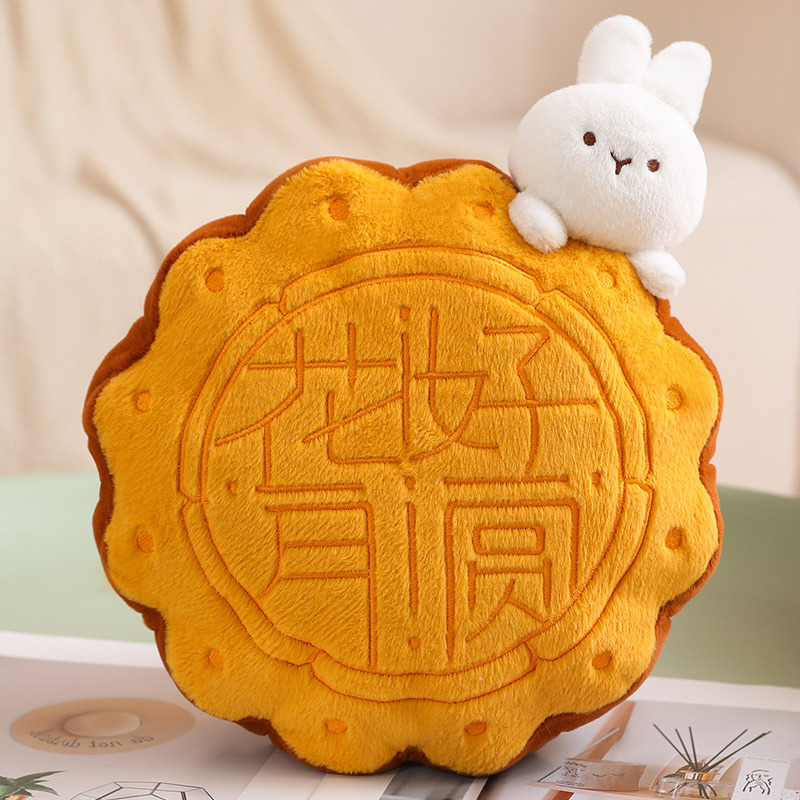 Simulación de pastel de luna almohada lindo conejo muñeca capibara pequeño colgante juguete de peluche muñeca regalo del Festival del Medio Otoño