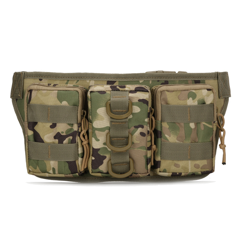in stock supply triple small waist bag adventure camouflage bag functional waist bag outdoor small waterproof mountaineering cycling bag