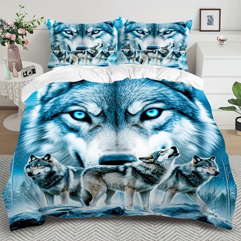 TEMU / JIT transfronterizo especial para la impresión digital de lana abrasiva kit de edredón textil doméstico Wolf Totem Dreamcatcher fabricantes de red