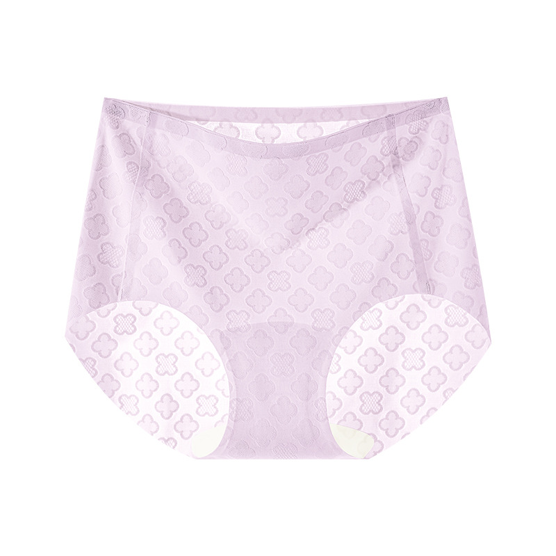 Ropa interior de cintura alta para mujer sin costuras seda de hielo entrepierna de algodón de verano entrepierna antibacteriana abdomen levantamiento de cadera 2025 nueva ropa interior para mujer