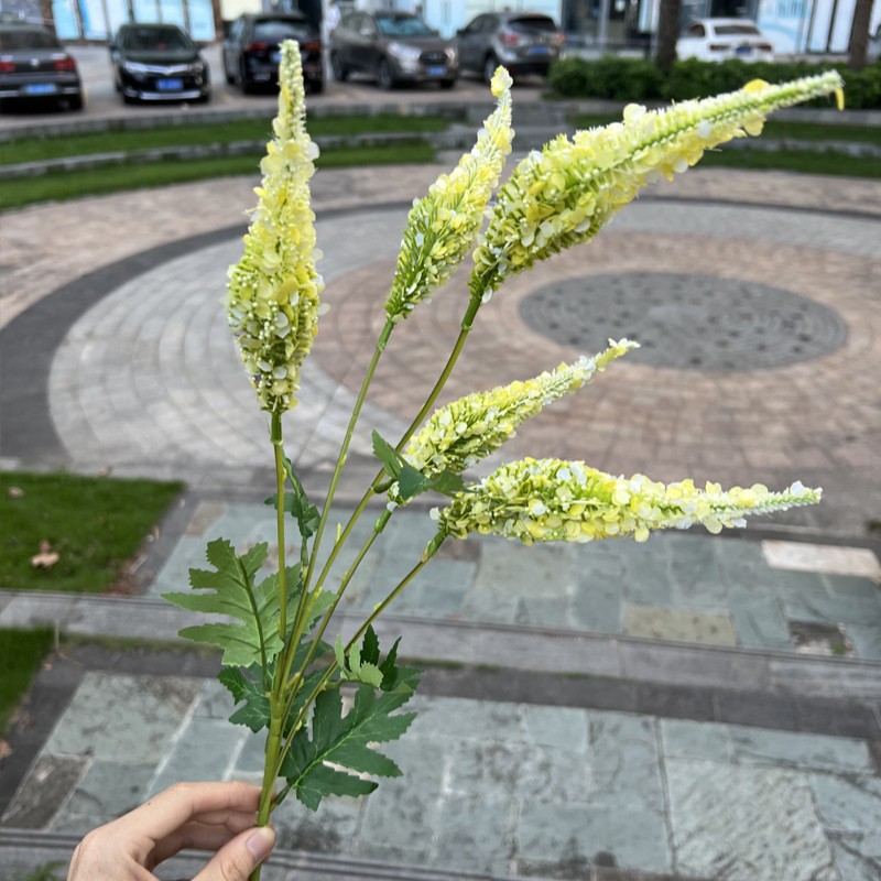Nueva fábrica de flores artificiales de la boda amarillo leche amarillo limón amarillo fresco al aire libre Salón de la boda decoración flor falsa al por mayor