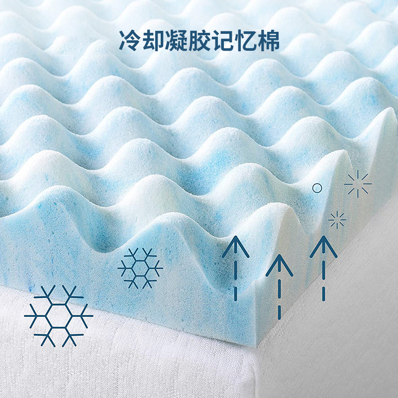 记忆棉水波纹波浪纹鸡蛋棉床垫软垫慢回弹凝胶记忆绵薄垫竹纤维-阿里巴巴