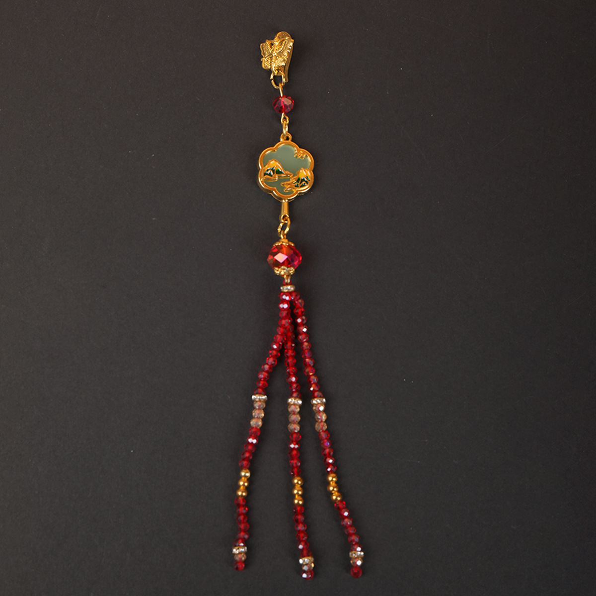 Xiuhe Dress Zipper Decoration Pendant, Traditional Chinese Clothing Accessories, DIY Handmade Bead String Tassel Hanging Ornament, Qipao Brooch