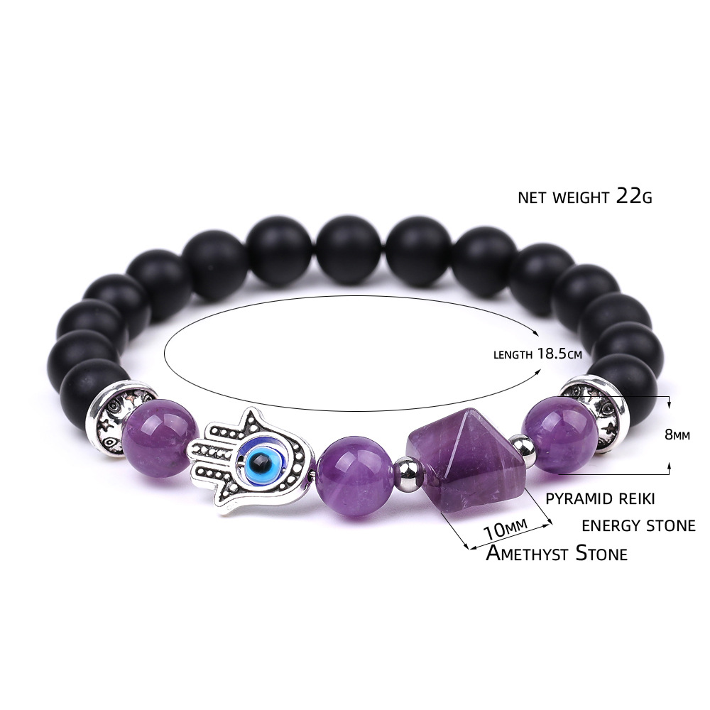 Fashion Devilu0027S Eye Palm Artificial Crystal Stone Irregular Beaded Polishing Bracelets 1 Piece