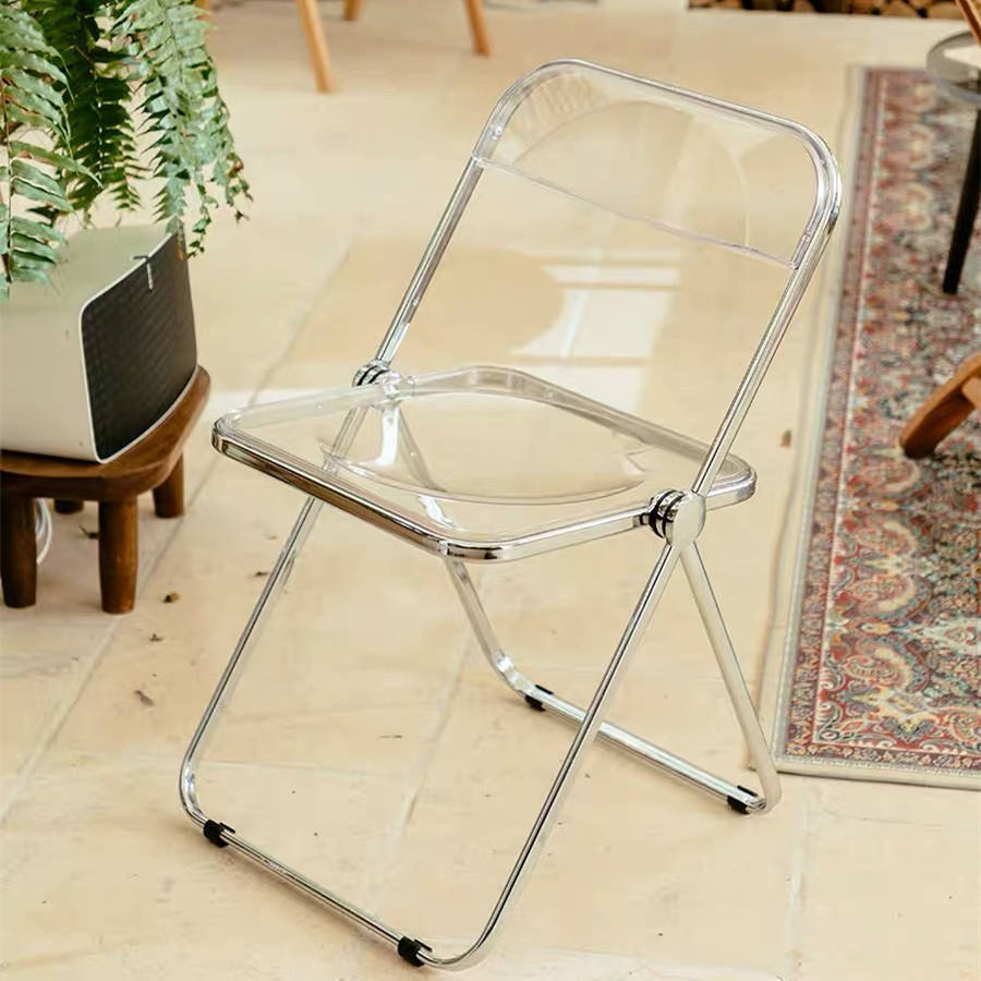 Silla de comedor de acrílico personalizada para uso doméstico, silla plegable de plástico de alta gama para ocio al aire libre, silla de exportación transfronteriza image 4