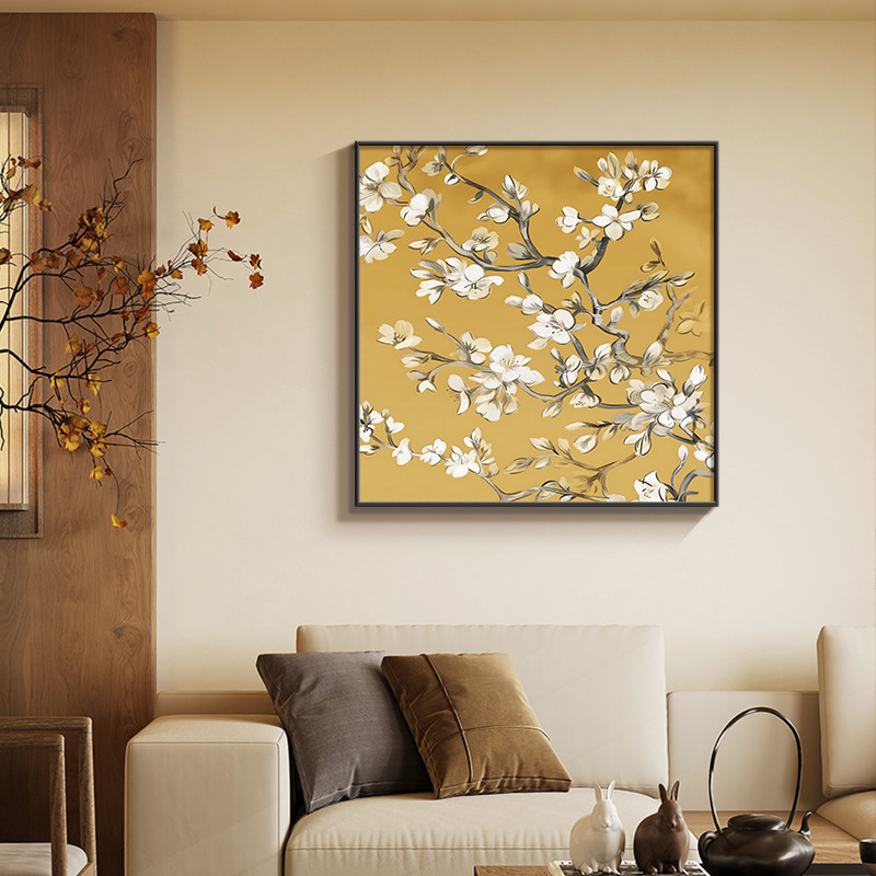 宋の美的花と鳥の絵画リビングルーム装飾絵画新しい中国風ソファ背景壁掛け絵画正方形レストラン寝室壁画|undefined