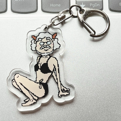ヒーリングシープとグレーワルフ周辺漫画アクリル面白いキーホルダー透明ギフトスクールバッグペンダント装飾|undefined