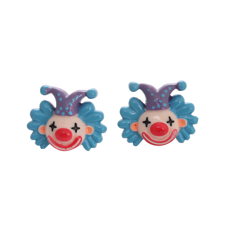 1 Pair Cartoon Style Clown Resin Handmade Women's Ear Studs display picture 5
