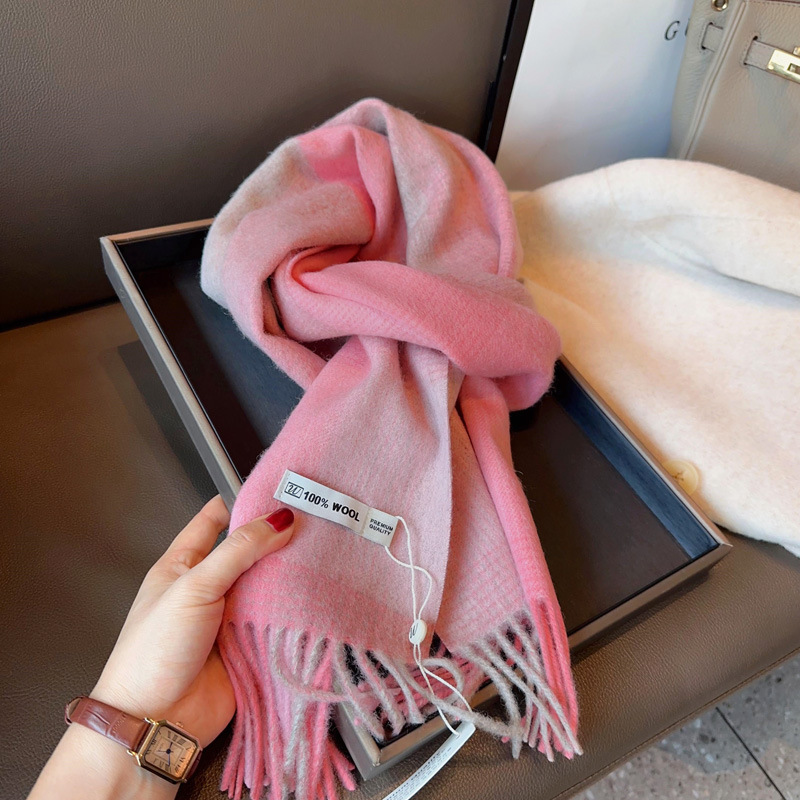wool100% high-end pure wool scarf dual-purpose long shawl women's autumn and winter travel warm neck protection neck scarf_voghion.com