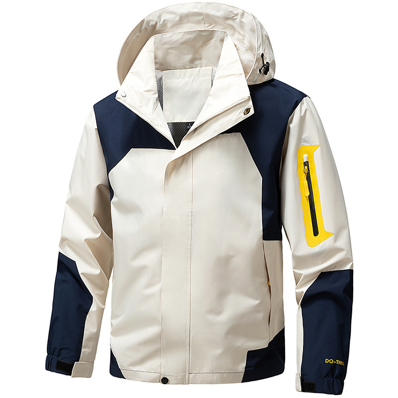 包邮外套男士2025春秋季跨境冲锋衣连帽夹克潮牌上衣登山休闲外套