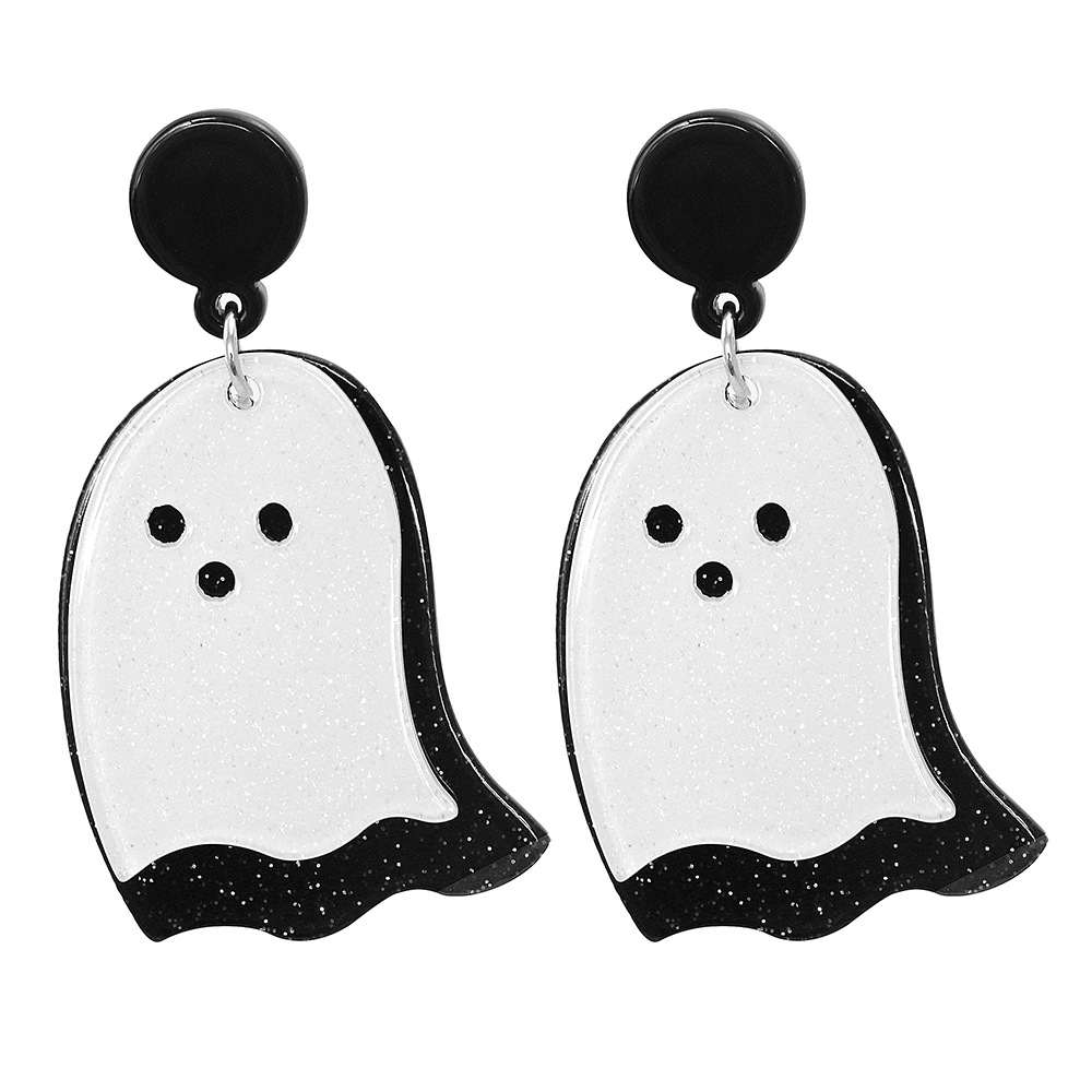 Halloween Funny Pumpkin Skull Ghost Acrylic Personality Resin Earrings display picture 30