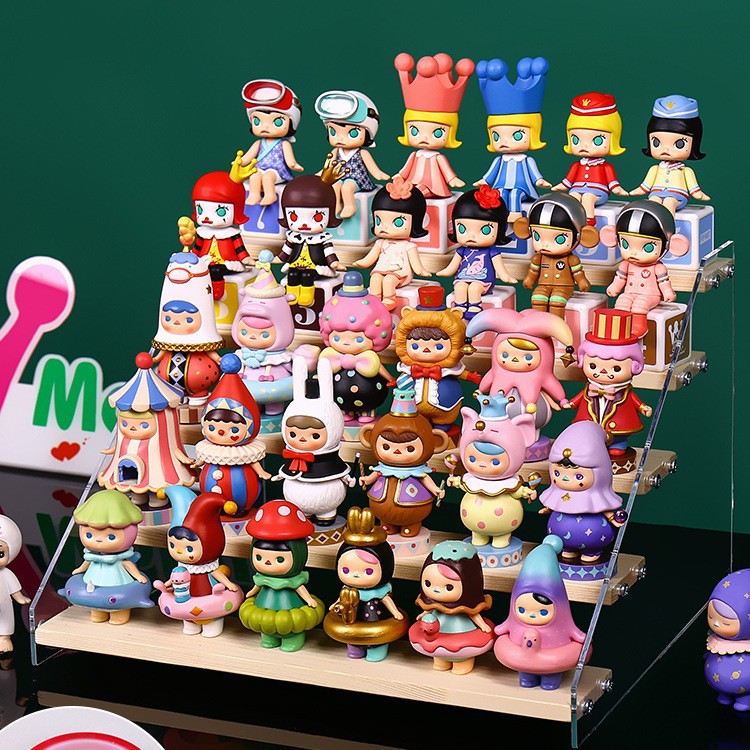 透明亚克力盲盒展示架手办收纳架子多层梯形盲盒娃娃陈列柜手办