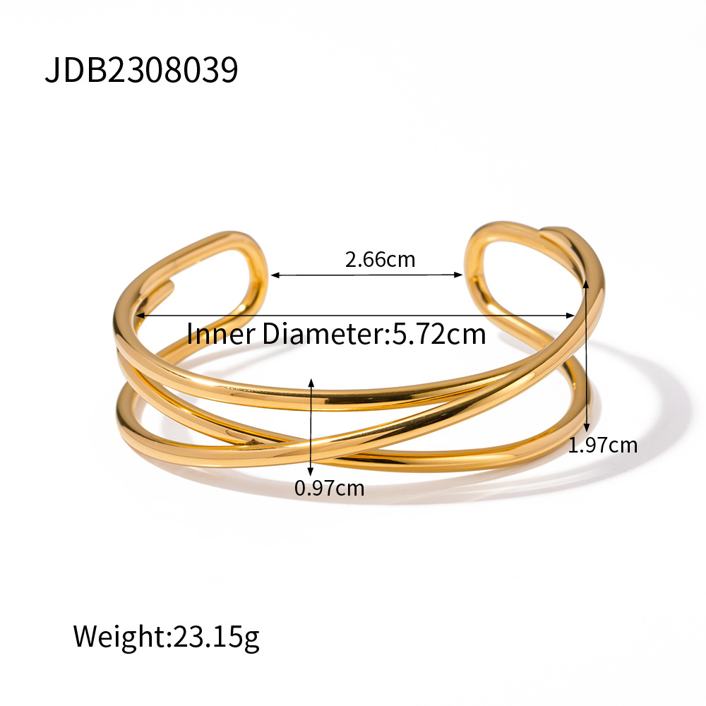 Jieding Europa y América Pulsera de perlas doradas de acero inoxidable Pulsera de apertura de sentido avanzado Joyas de mano de acero de titanio Bracelet transfronterizo