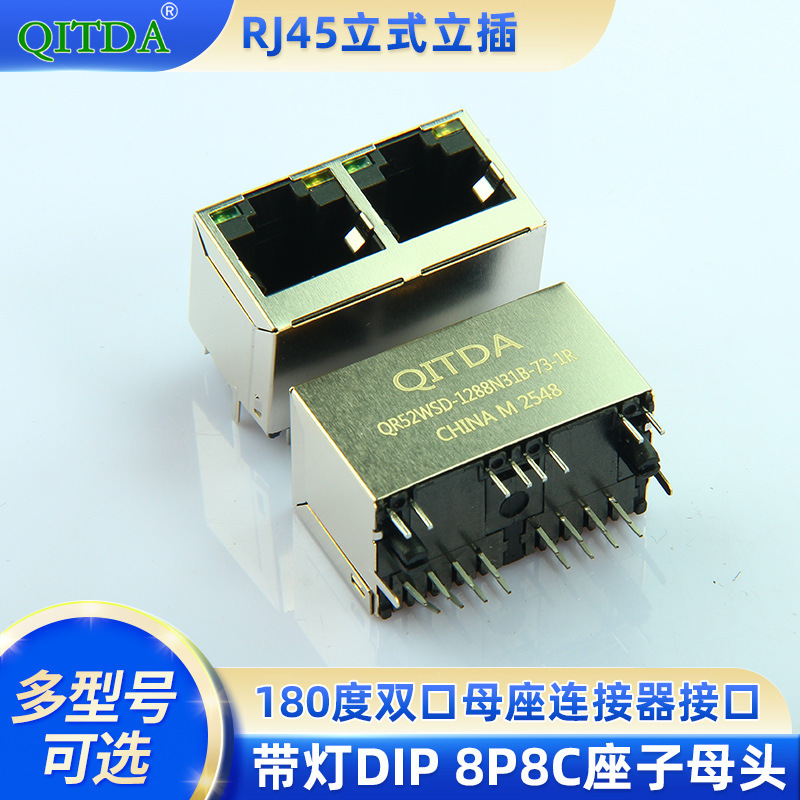 Rj45 Female Connector Dual Vertical 180-Degree Network Cable Interface Connector 8P8C Crystal Head Socket Rj45 Female Connector Dual Vertical 180-Degree Network Cable Interface Connector 8P8C Crystal Head Socket