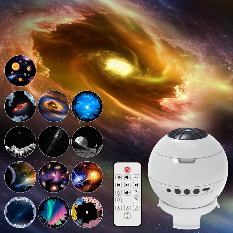 工厂直供银河星空灯调焦投影灯蓝牙氛围灯带音箱遥控器配13星空盘|undefined