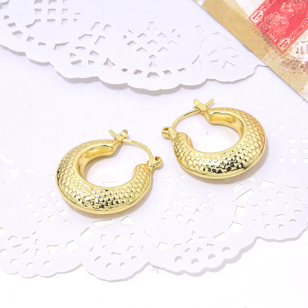 1 Pair Quantity Daily Occasion 1 Pair Streetwear U Shape Copper Plating Hoop Earrings