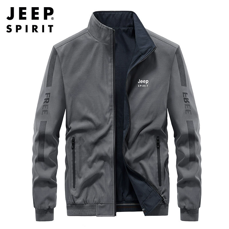 Ветровка (Jeep) эластичная двусторонняя, модный повседневный стиль, размеры M–XXXXL