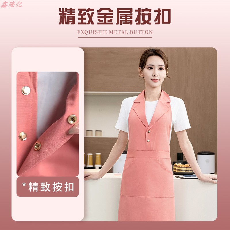 Waiter Korean Style Fashionable West Collar Vest Siaman Apron Printing Beauty Salon Vest Barber Work Cover Women