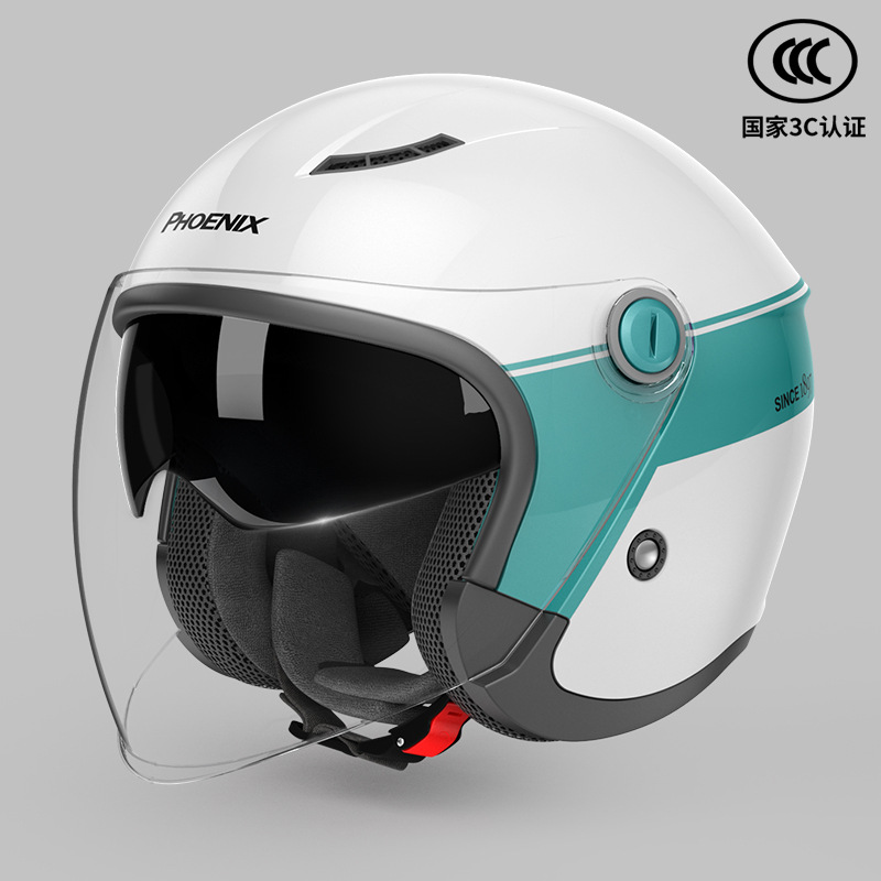 Motocicleta coche eléctrico casco hombres y mujeres Invierno Polar forrado caliente batería coche tapa medio casco cuatro estaciones universal casco completo al por mayor