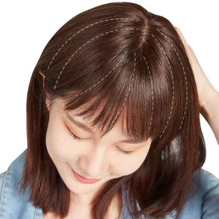 Air frange pelucca cabello de mujer cabello de cabeza relleno cabello de cabeza falso frange fluffy cubierta cabello blanco pelucca cabello de mujer