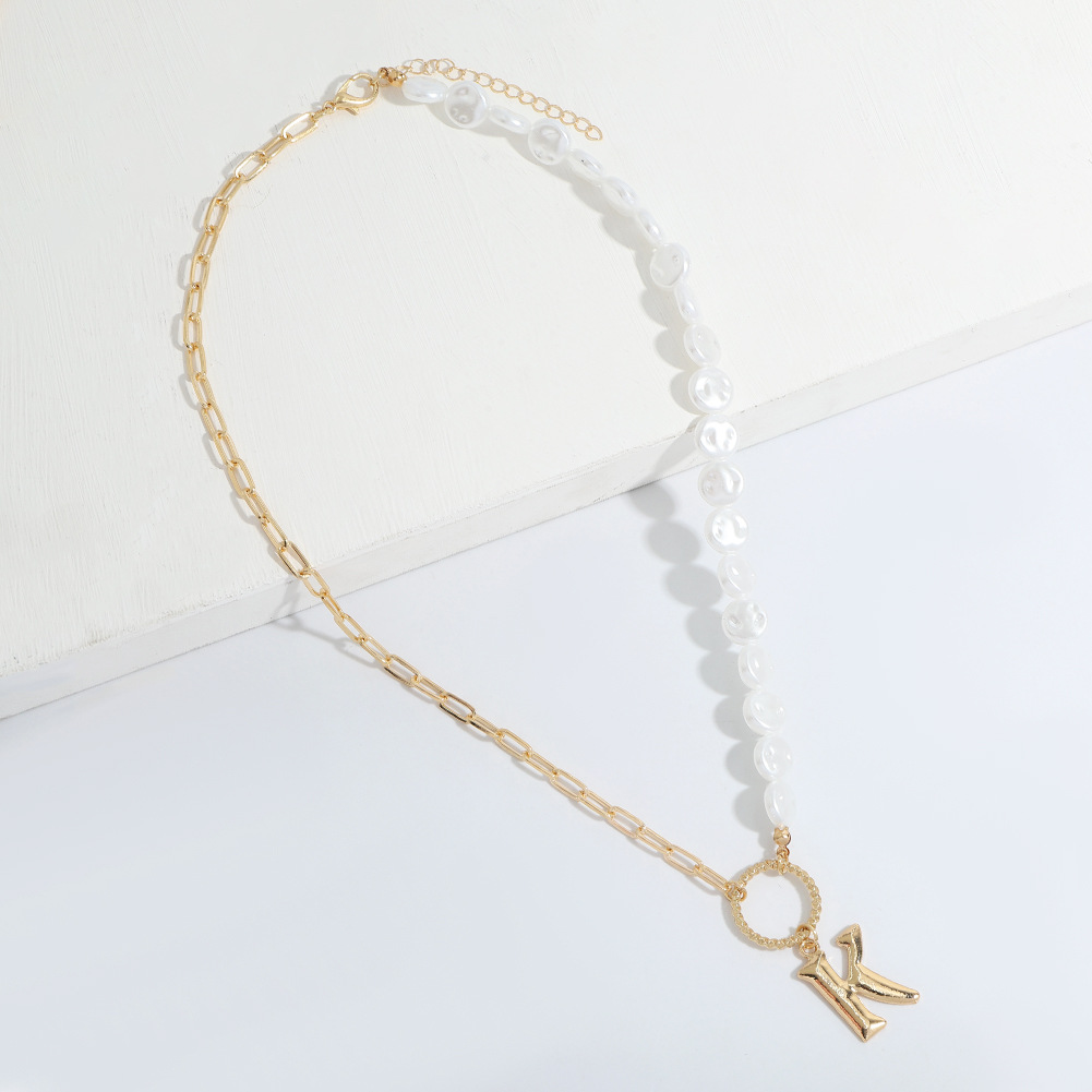 Simple Metal Pearl Double Piece Creative Necklace display picture 6