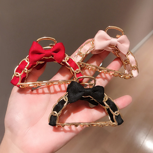Korean ins metal retro Internet celebrity chain grabber elegant temperament hairpin on the back of the head girl shark clip hairpin