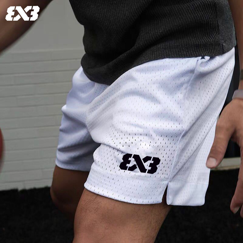 3V3 Basketball Shorts Men's Knee-Length American Quick-Drying Mesh Three-Quarter Pants Running Loose Breathable Training Shorts