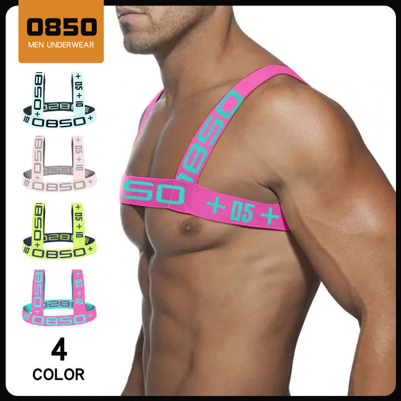 Men's Strap Chest Strap Correction European and American Bar Performance Shoulder Strap Decoration Sports Elastic Fitness Anti-hunchback Foreign Trade Interest
