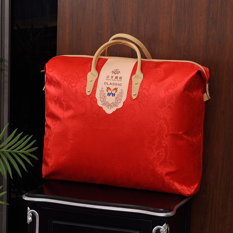 quilt Bag Bright red marry quilt Storage bag Wedding celebration Cotton reticule Oxford Packaging bag