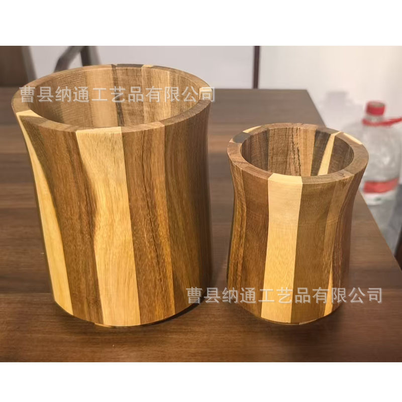 新款相思木筒餐具收纳盒家用厨房工具整理架收纳盒木质厨具收纳罐|undefined